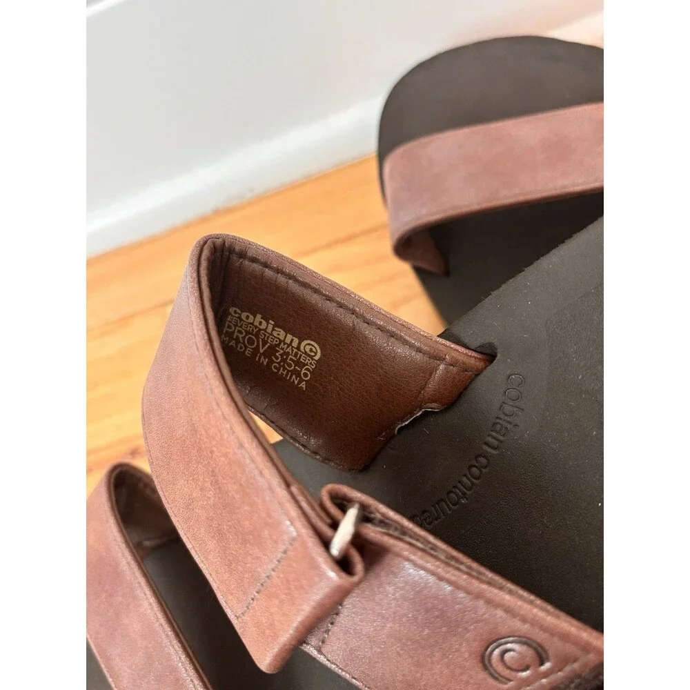 Cobian Vira Rise Wedge Sandals Women’s 10 Brown Platform Slide Comfort